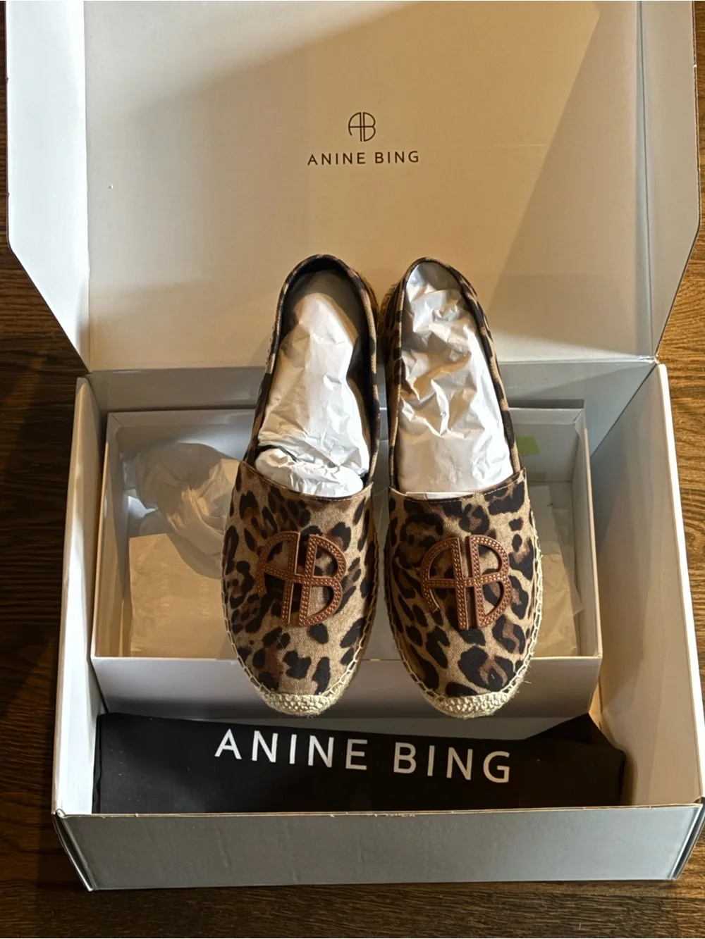 NWT Anine Bing Leopard Espadrilles, size 11 (EU41)